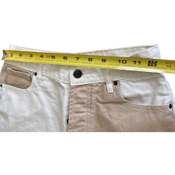 PacSun Womens High Rise Straight Jeans Two-Tone Beige/White Size 24 - Picture 9 of 11